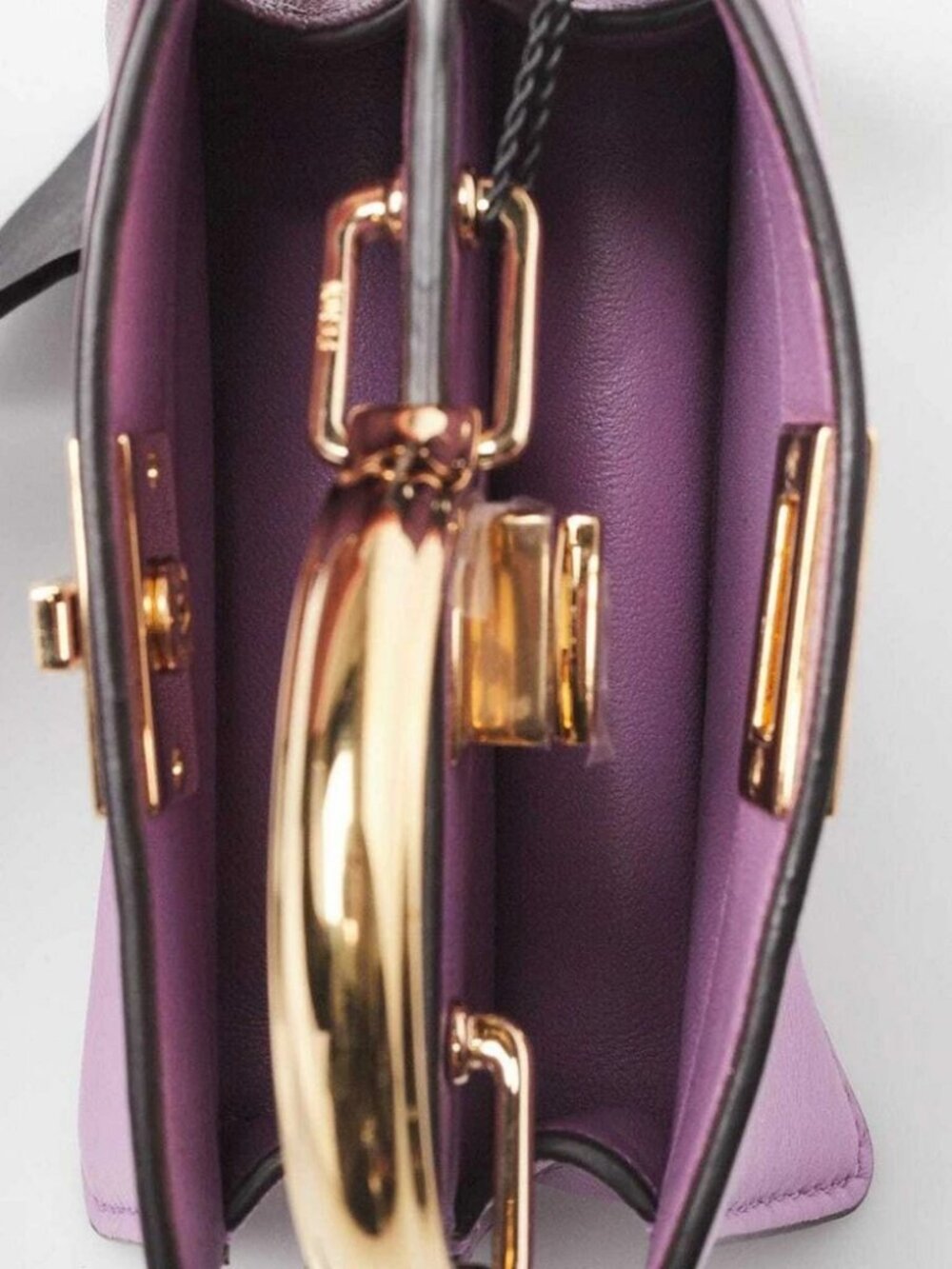 Fendi Purple Smooth Leather Nano Peekaboo Maxi Handle Bag - Picture 9 of 11